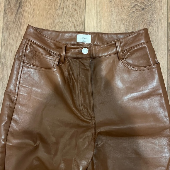 Wilfred Brown Faux Leather Pants - Picture 2 of 3